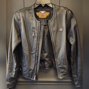 Harley Davidson Black Leather Motorcycle Jacket